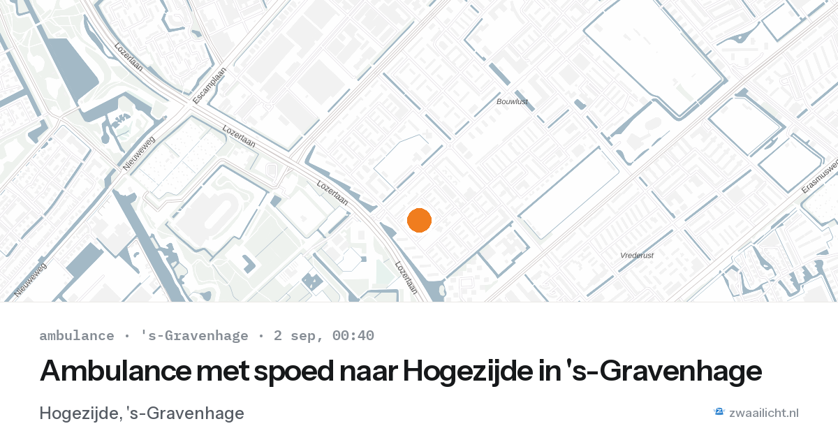 Ambulance met spoed naar Hogezijde in 's-Gravenhage — 1 sep 2026