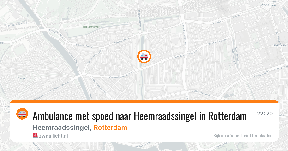 Ambulance met spoed naar Heemraadssingel in Rotterdam — 13 aug 2026