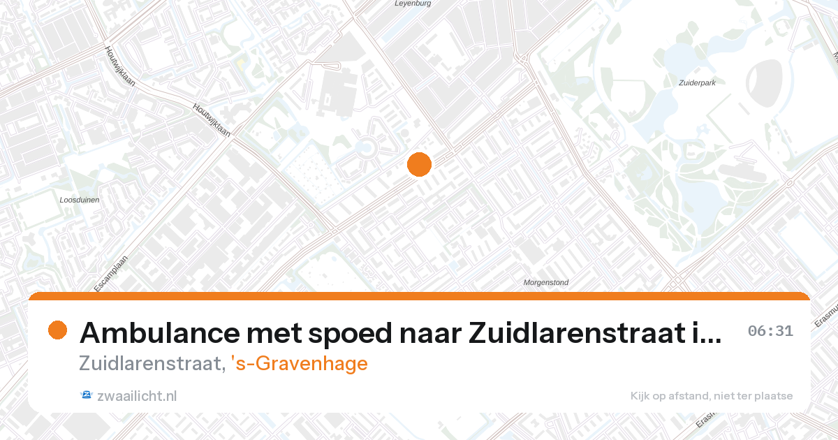 Ambulance met spoed naar Zuidlarenstraat in 's-Gravenhage — 28 aug 2026