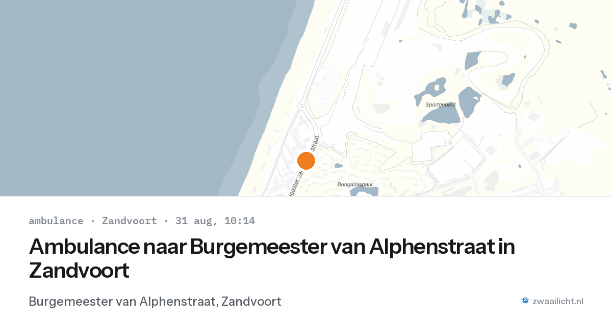 Ambulance naar Burgemeester van Alphenstraat in Zandvoort — 31 aug 2026