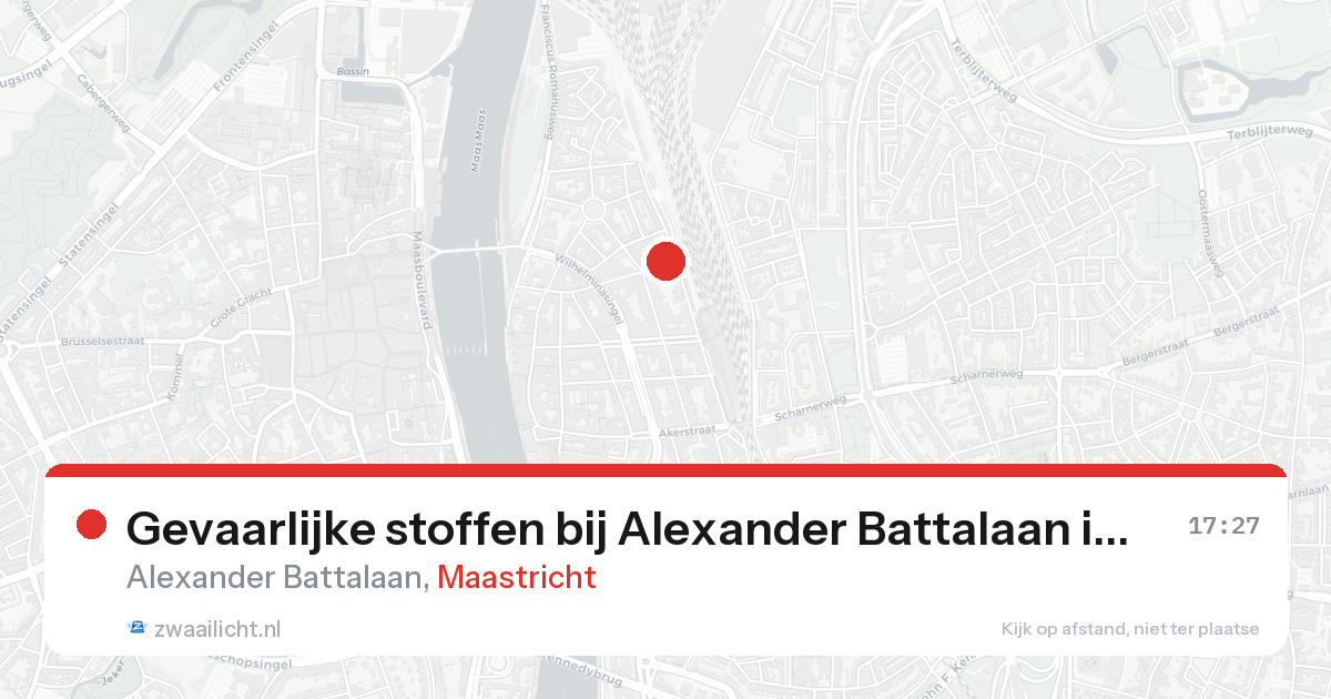 Gevaarlijke stoffen bij Alexander Battalaan in Maastricht — 23 aug 2026