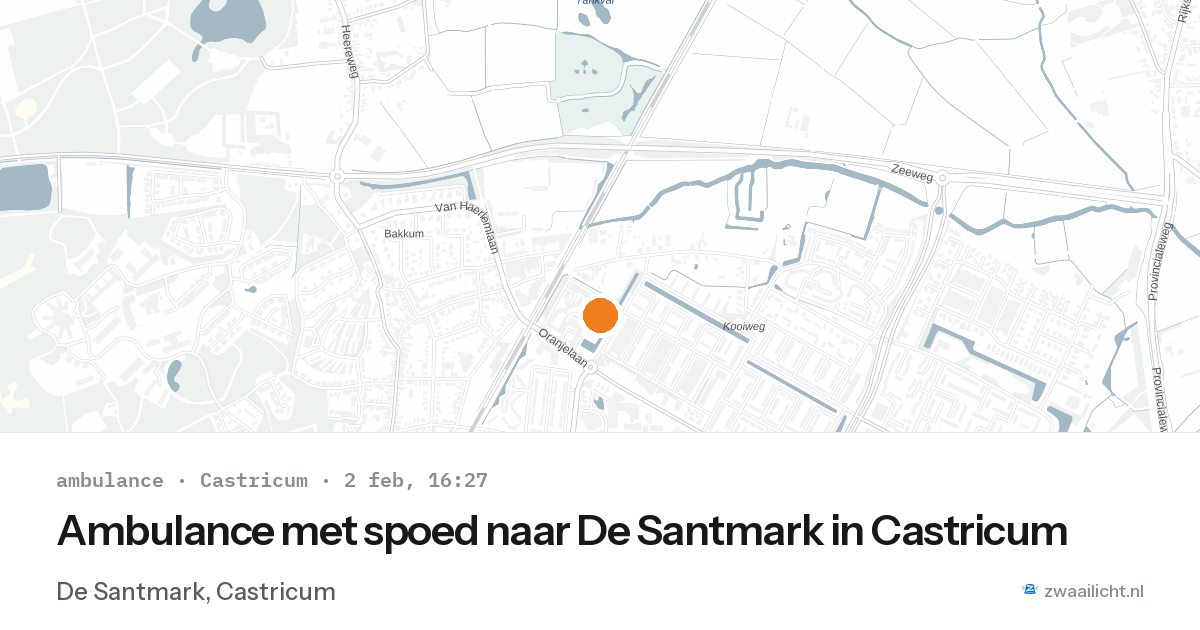 Ambulance met spoed naar De Santmark in Castricum — 2 feb 2026