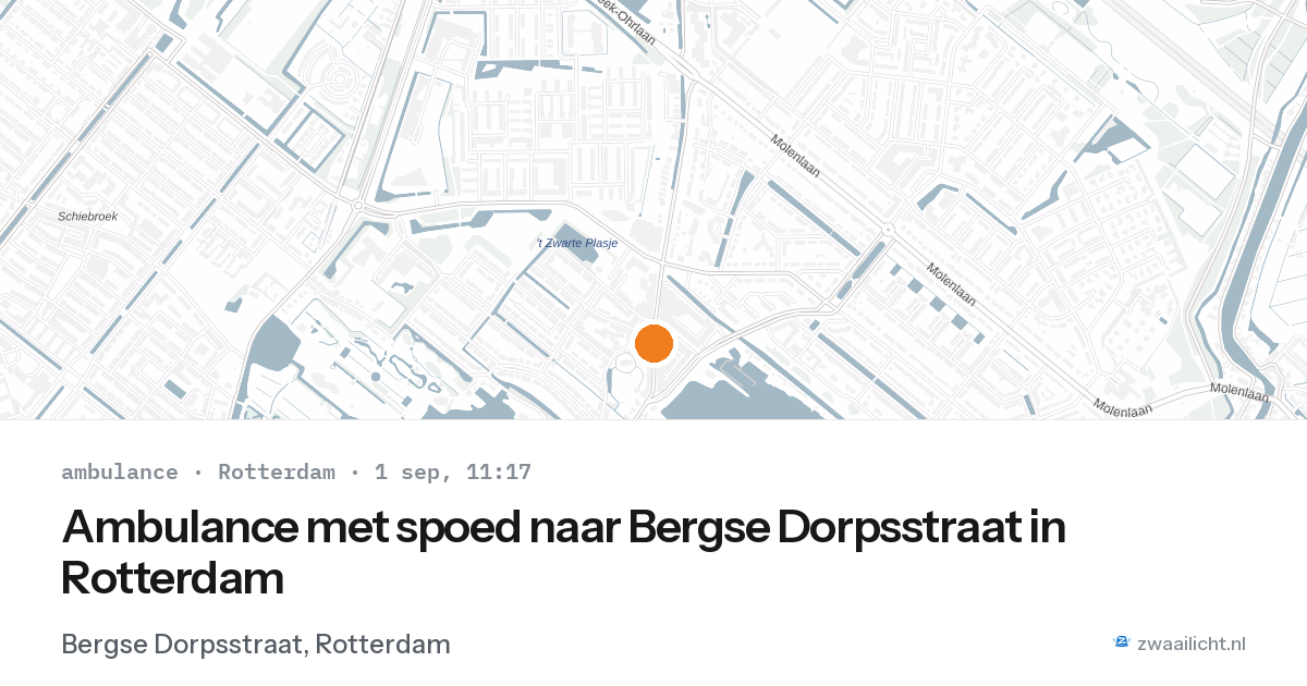 Ambulance met spoed naar Bergse Dorpsstraat in Rotterdam — 1 sep 2026