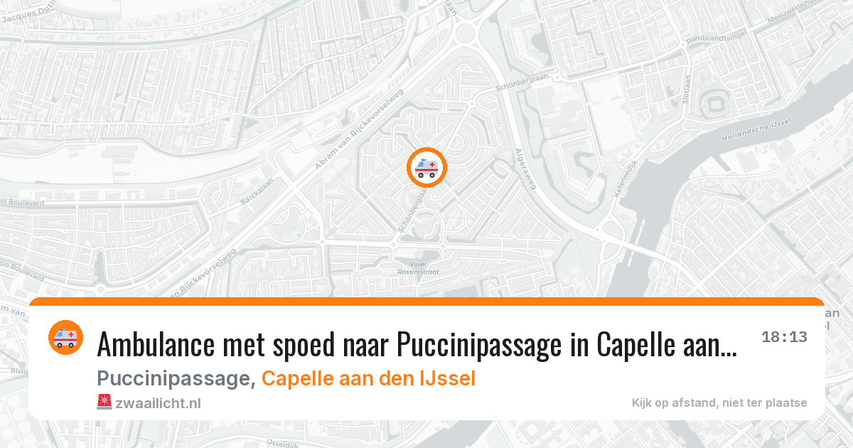 Ambulance met spoed naar Puccinipassage in Capelle aan den IJssel — 10 aug 2026