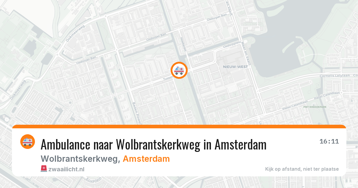 Ambulance naar Wolbrantskerkweg in Amsterdam — 14 aug 2026