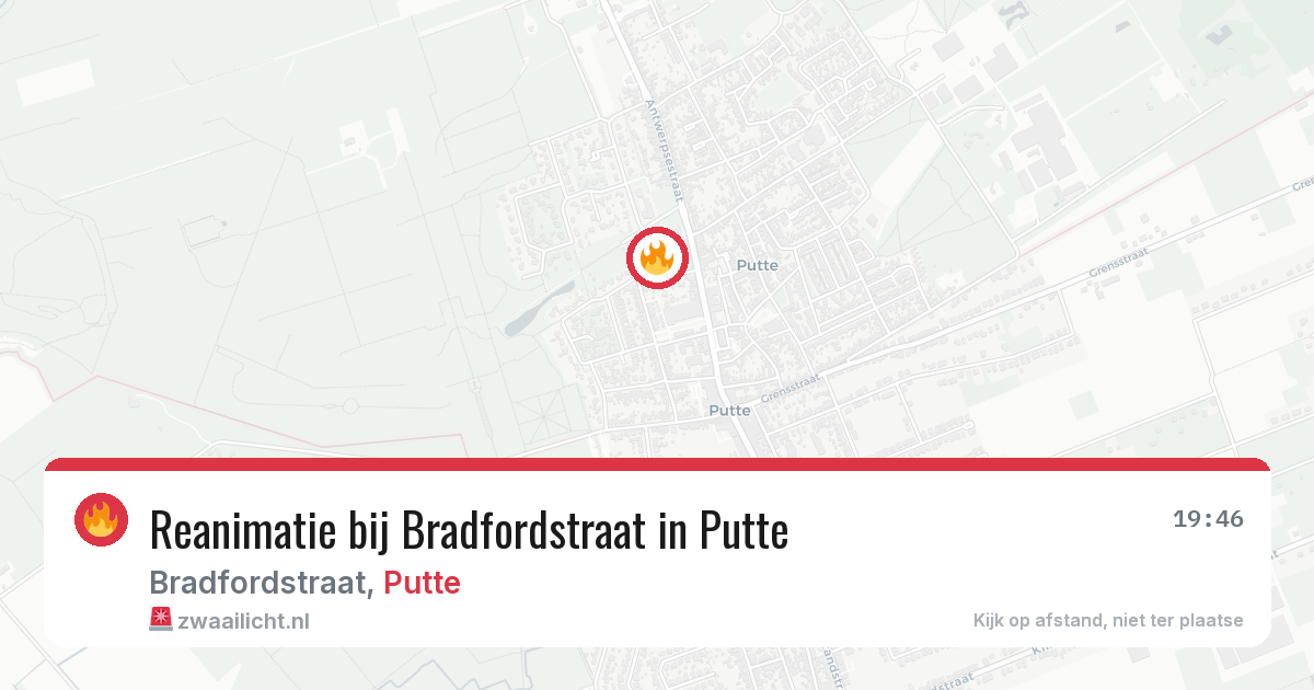 Reanimatie bij Bradfordstraat in Putte — 20 apr 2026