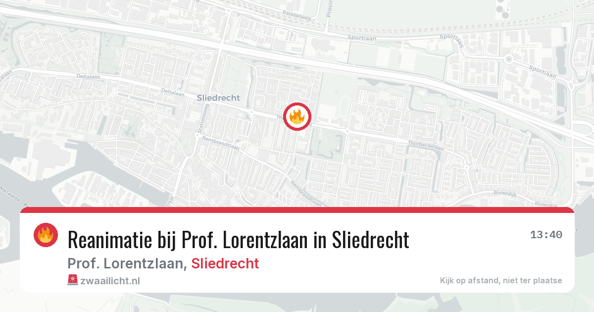Reanimatie bij Prof. Lorentzlaan in Sliedrecht — 11 aug 2026