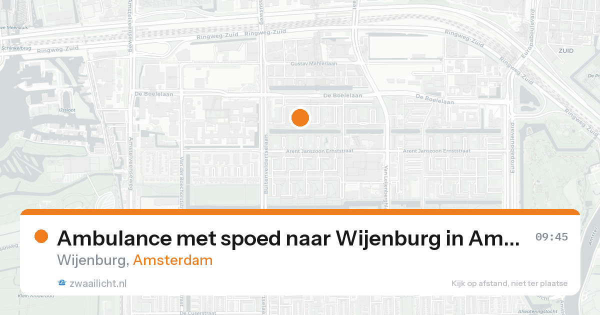 Ambulance met spoed naar Wijenburg in Amsterdam — 15 aug 2026