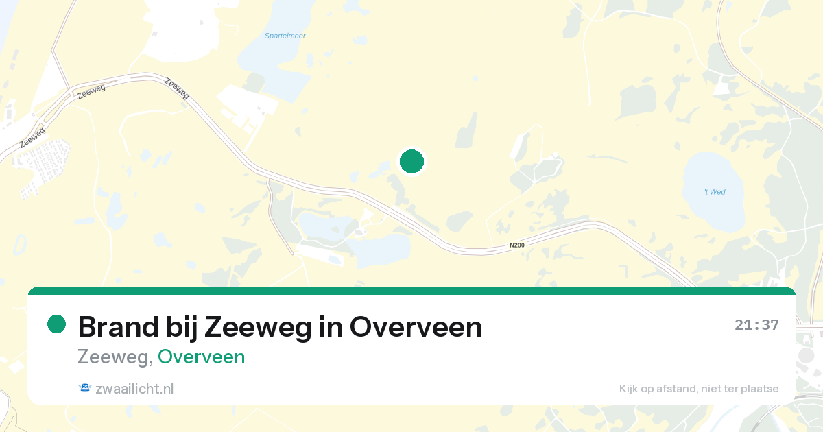 Brand bij Zeeweg in Overveen — 27 aug 2026