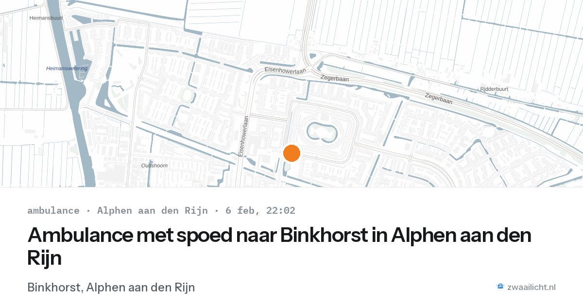 Ambulance met spoed naar Binkhorst in Alphen aan den Rijn — 6 feb 2026
