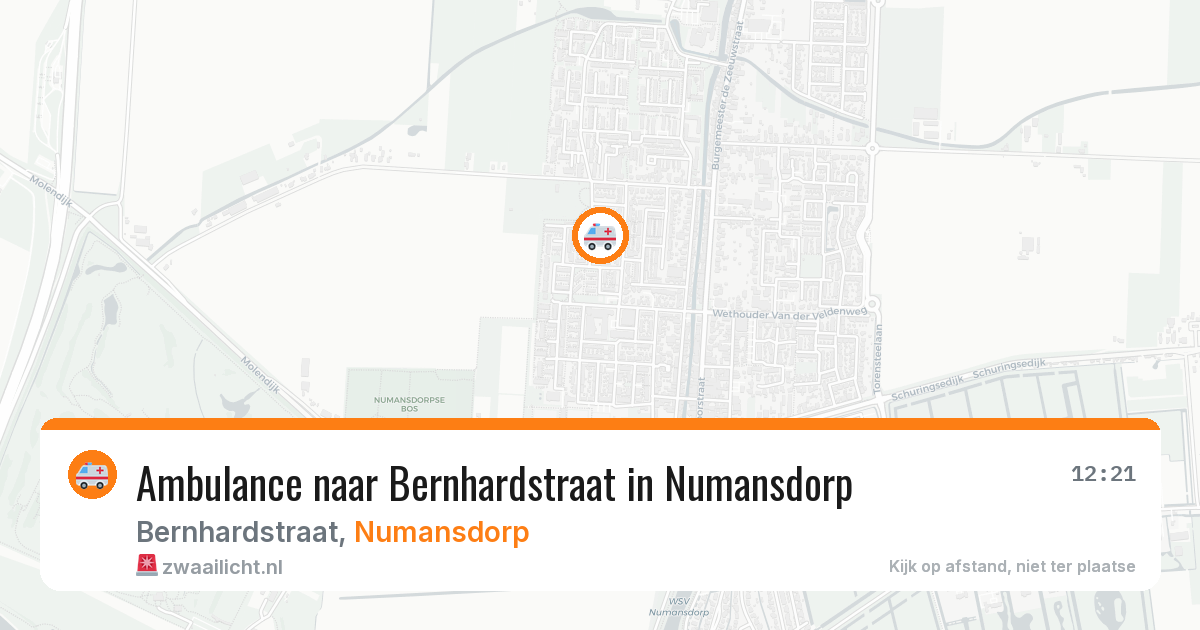 Ambulance naar Bernhardstraat in Numansdorp — 18 jul 2026