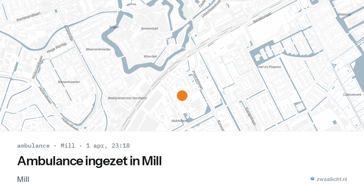 Ambulance ingezet in Mill — 1 apr 2026