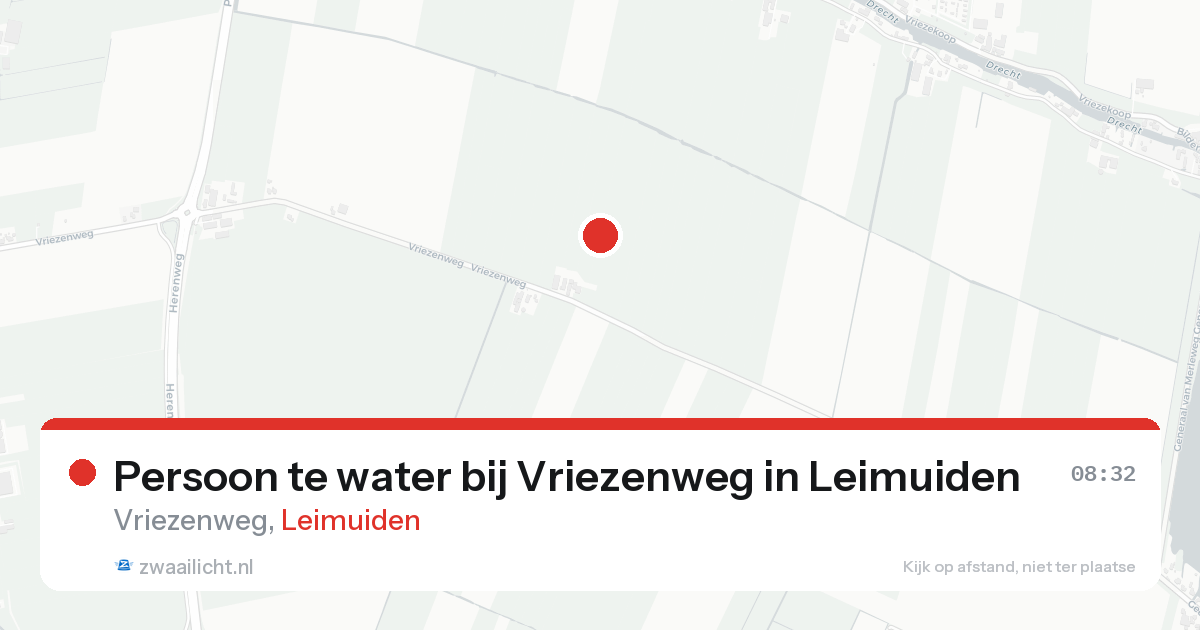 Persoon te water bij Vriezenweg in Leimuiden — 23 aug 2026
