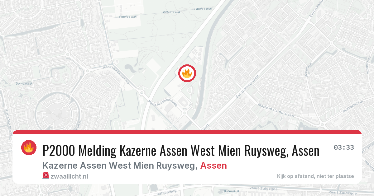 P2000 Melding Kazerne Assen West Mien Ruysweg, Assen — 30 jan 2026