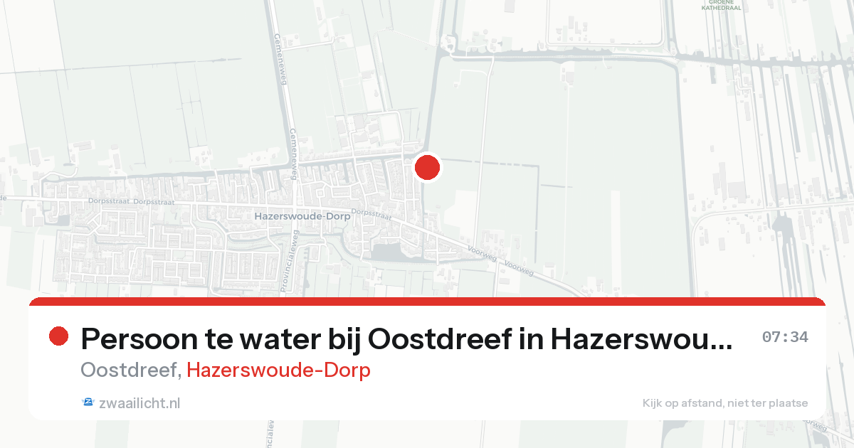 Persoon te water bij Oostdreef in Hazerswoude-Dorp — 24 aug 2026