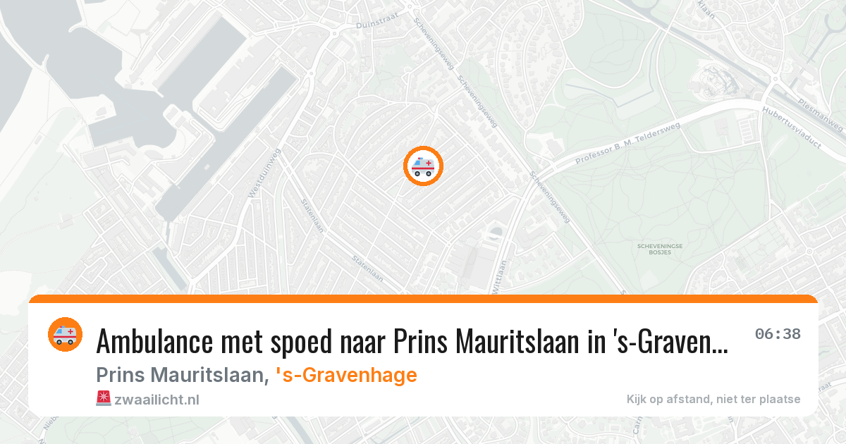 Ambulance met spoed naar Prins Mauritslaan in 's-Gravenhage — 17 mei 2026