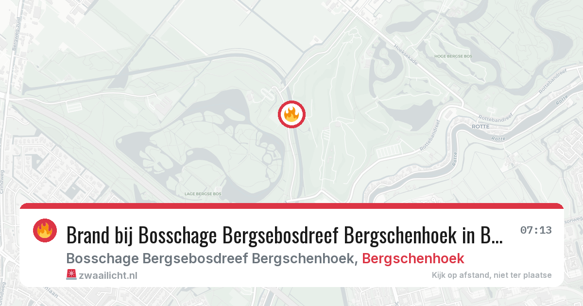 Brand bij Bosschage Bergsebosdreef Bergschenhoek in Bergschenhoek — 17 jul 2026