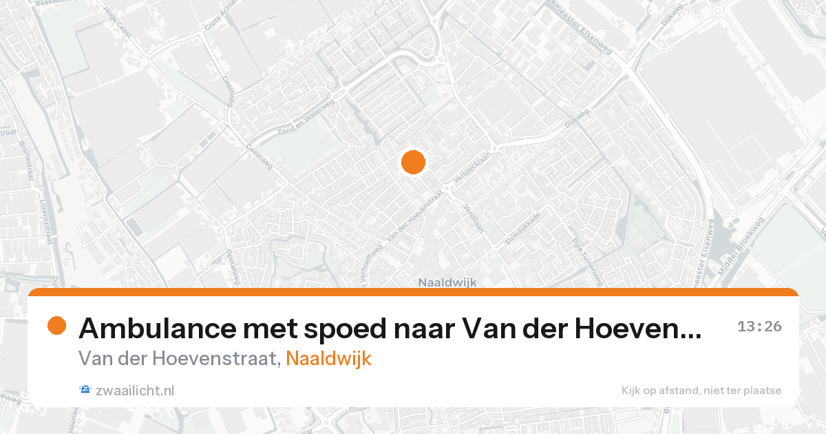 Ambulance met spoed naar Van der Hoevenstraat in Naaldwijk — 24 aug 2026