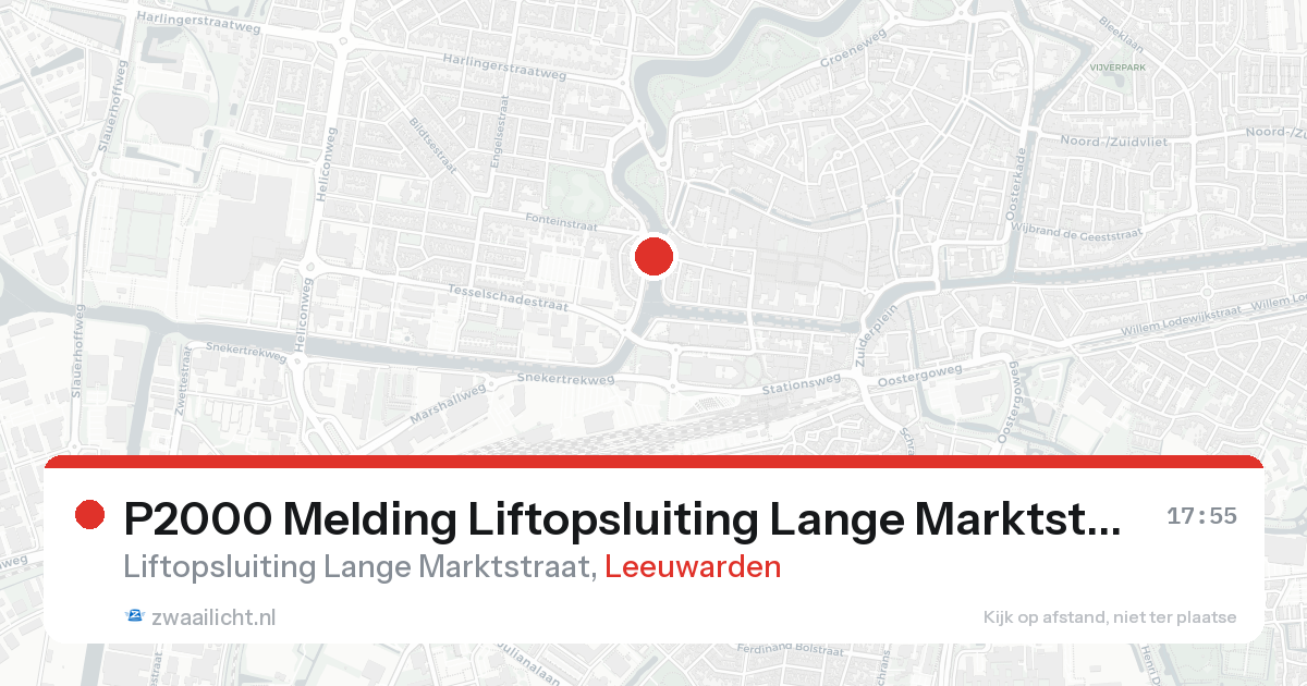P2000 Melding Liftopsluiting Lange Marktstraat, Leeuwarden — 30 jan 2026