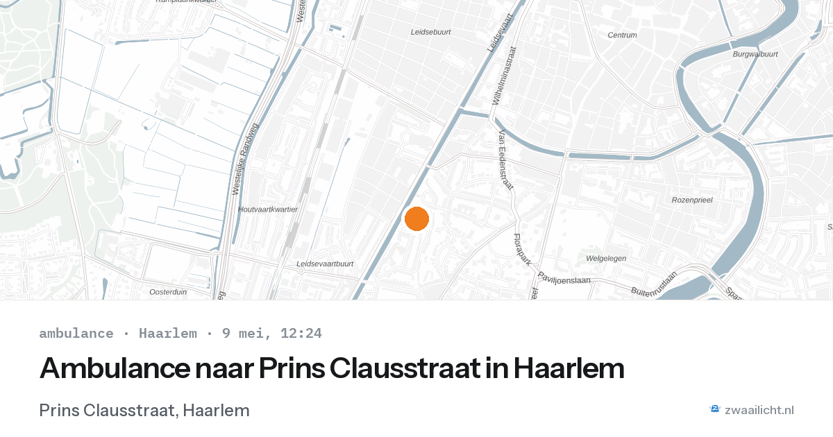 Ambulance naar Prins Clausstraat in Haarlem — 9 mei 2026