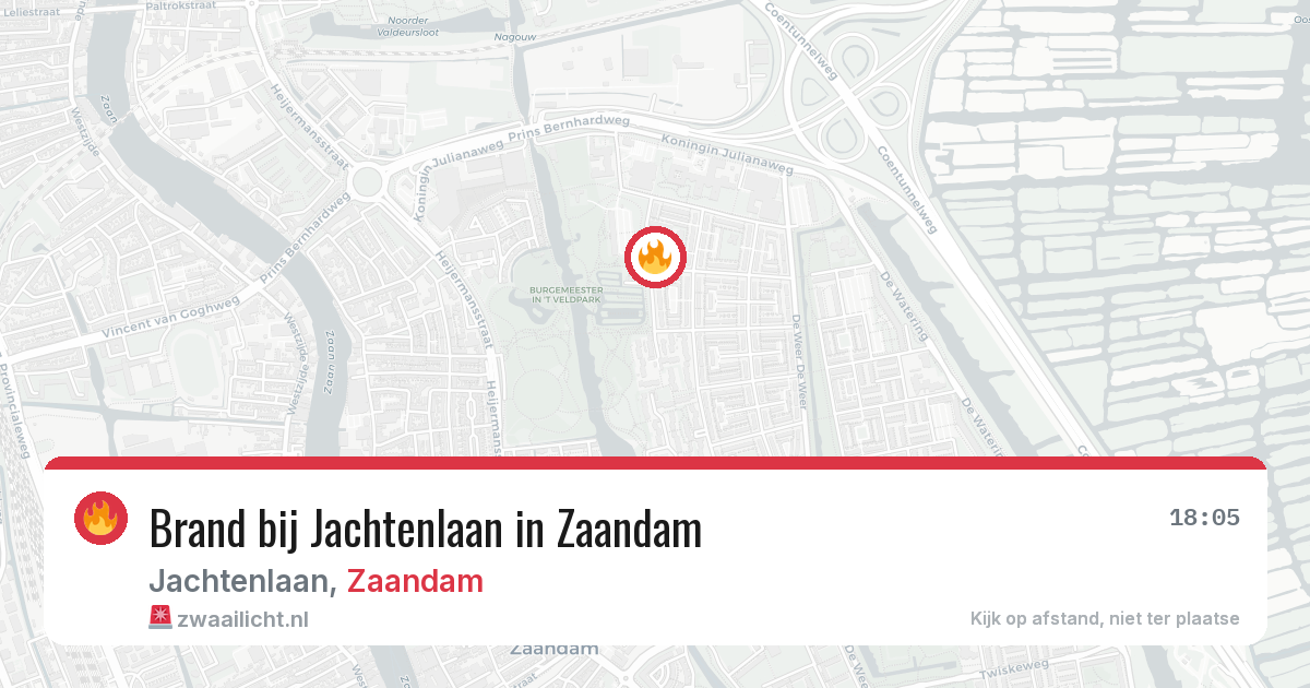 Brand bij Jachtenlaan in Zaandam — 21 jun 2026