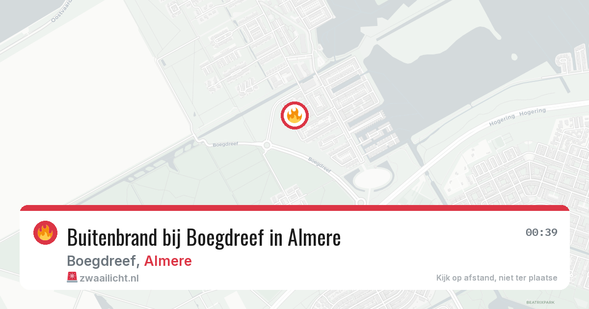 Buitenbrand bij Boegdreef in Almere — 12 aug 2026