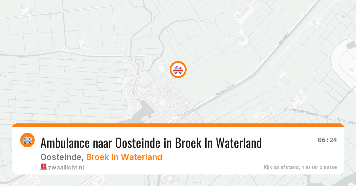 Ambulance naar Oosteinde in Broek In Waterland — 28 jul 2026