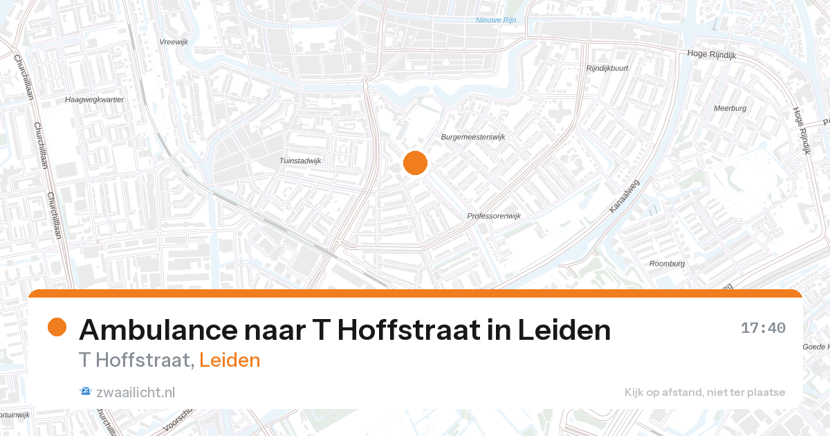 Ambulance naar T Hoffstraat in Leiden — 27 aug 2026