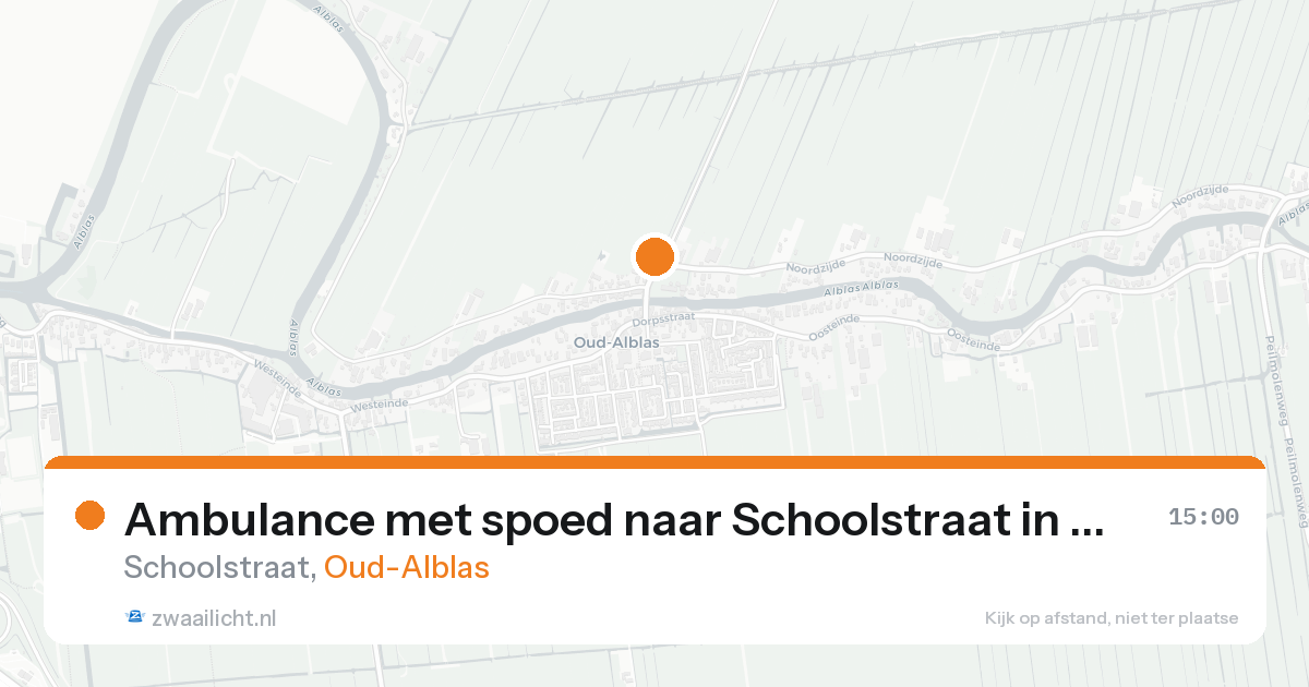 Ambulance met spoed naar Schoolstraat in Oud-Alblas — 17 aug 2026