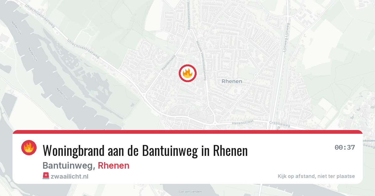 Woningbrand aan de Bantuinweg in Rhenen — 12 aug 2026