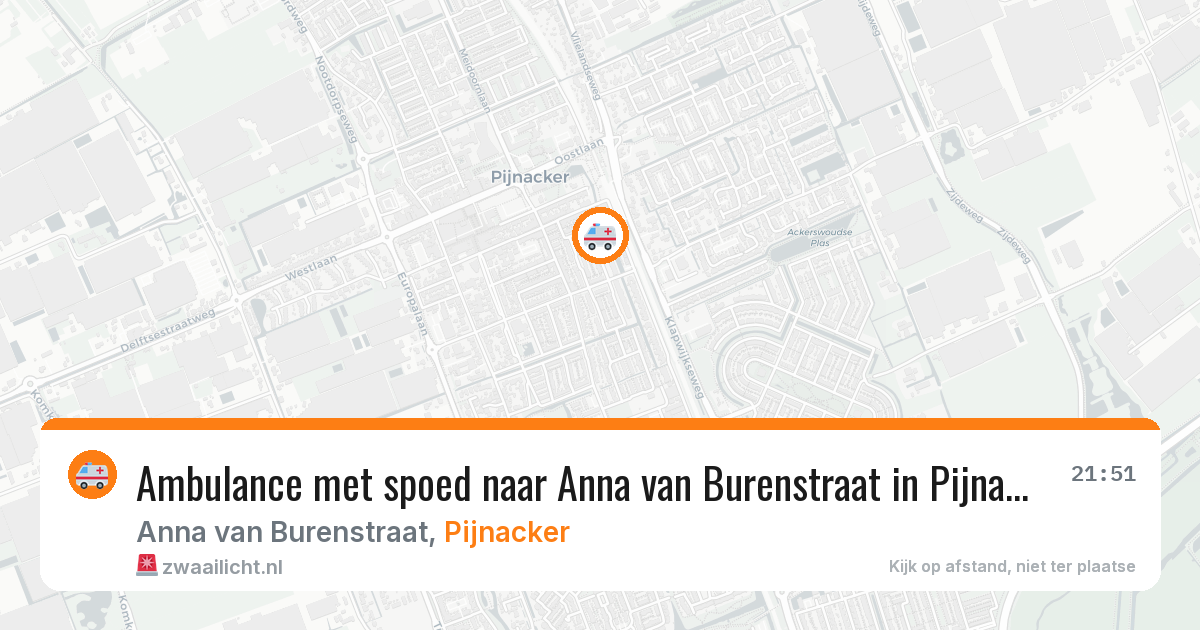 Ambulance met spoed naar Anna van Burenstraat in Pijnacker — 22 mrt 2026