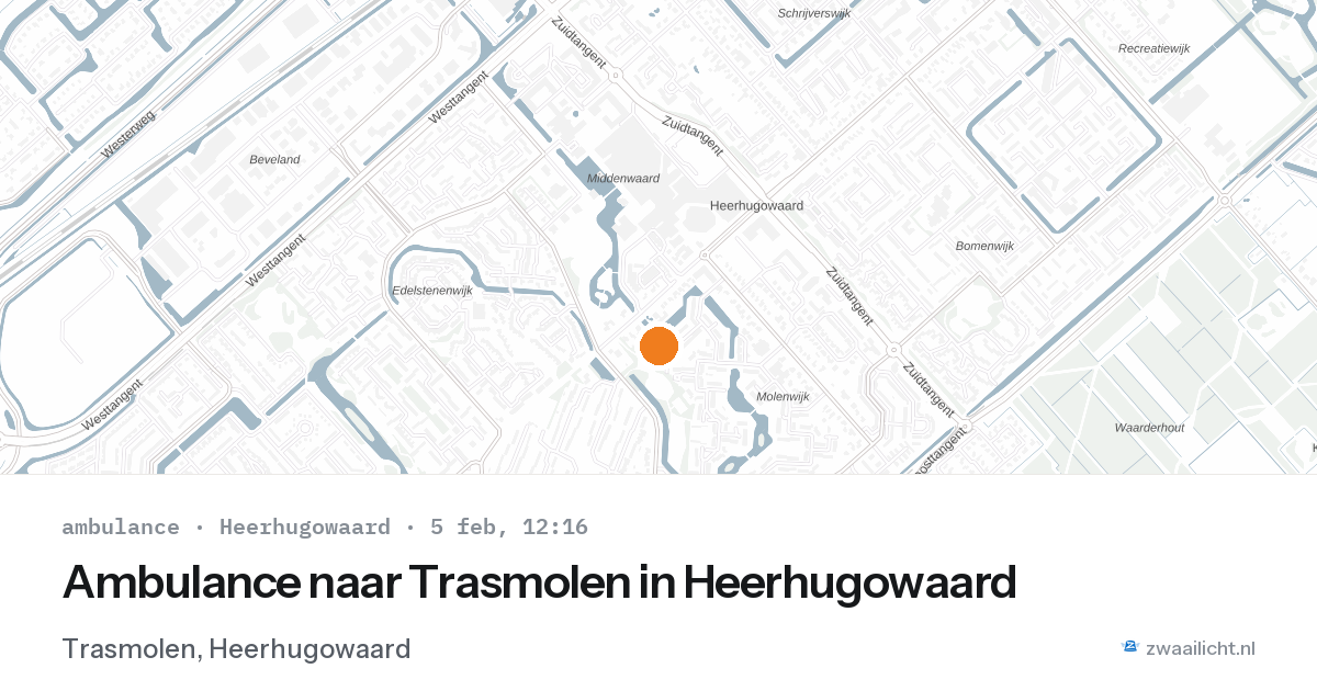 Ambulance naar Trasmolen in Heerhugowaard — 5 feb 2026