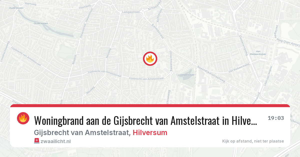 Woningbrand aan de Gijsbrecht van Amstelstraat in Hilversum — 20 jan 2026