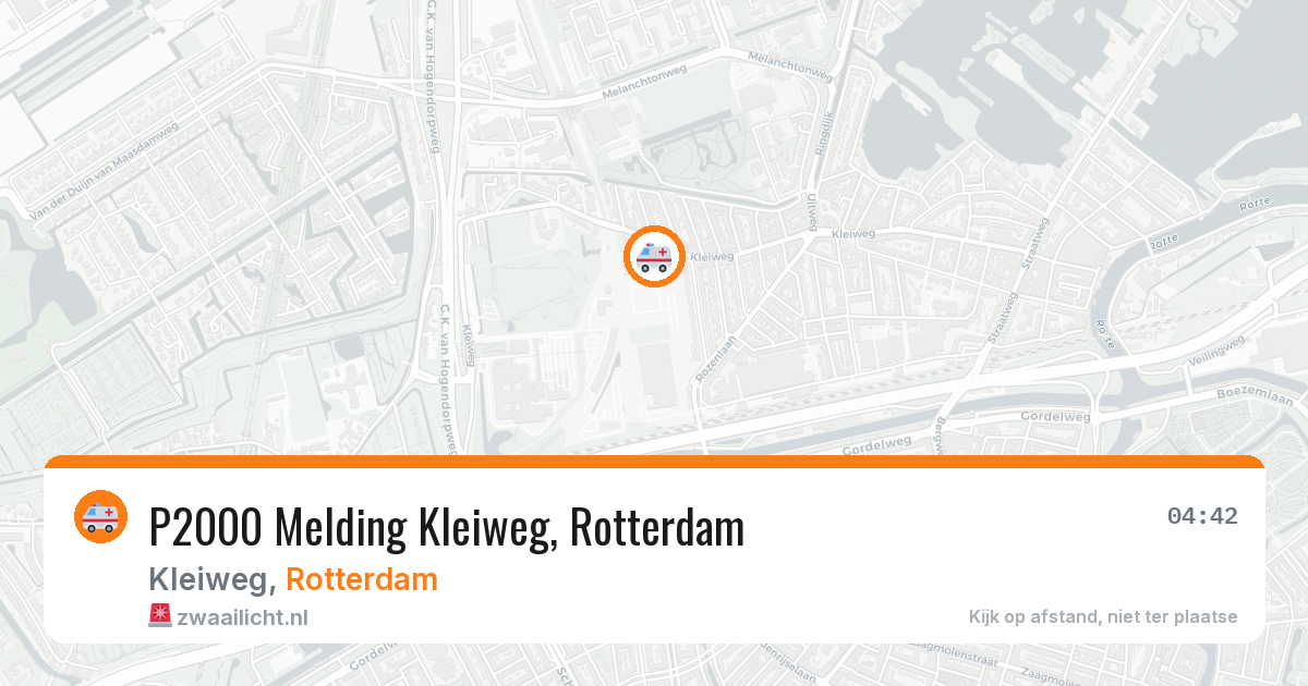 P2000 Melding Kleiweg, Rotterdam — 19 mei 2026