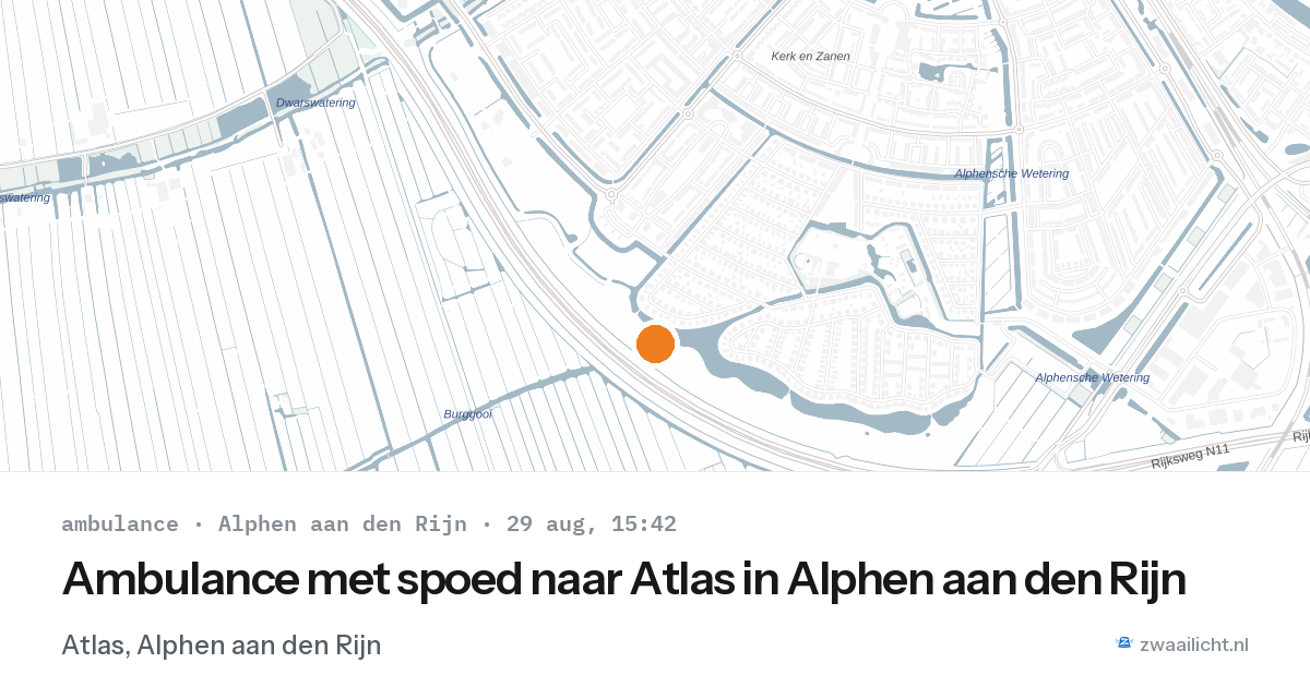 Ambulance met spoed naar Atlas in Alphen aan den Rijn — 29 aug 2026