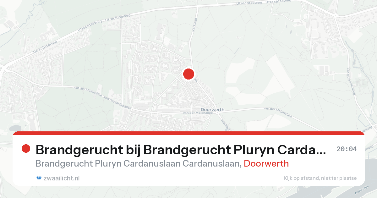 Brandgerucht bij Brandgerucht Pluryn Cardanuslaan Cardanuslaan in Doorwerth — 31 jan 2026
