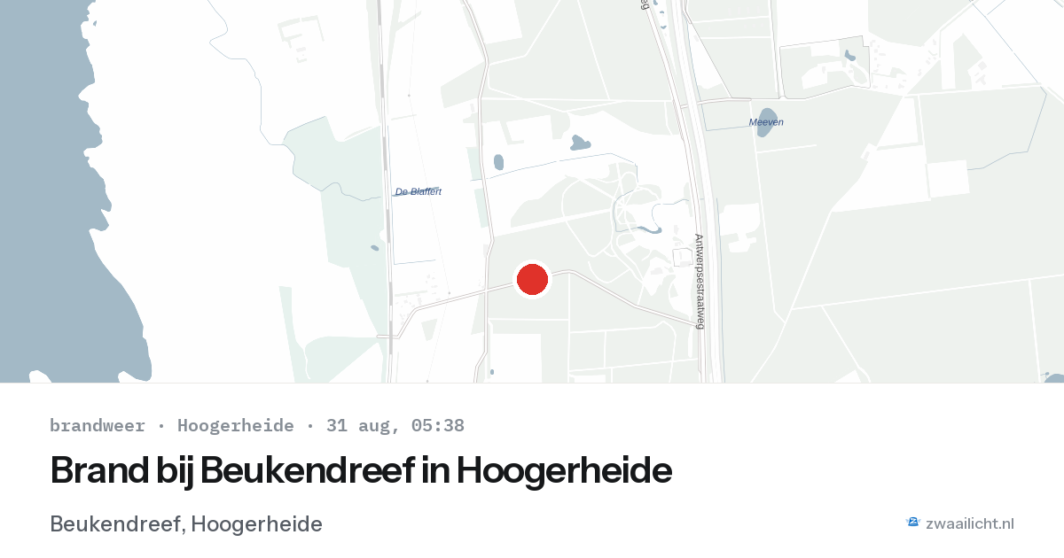 Brand bij Beukendreef in Hoogerheide — 31 aug 2026