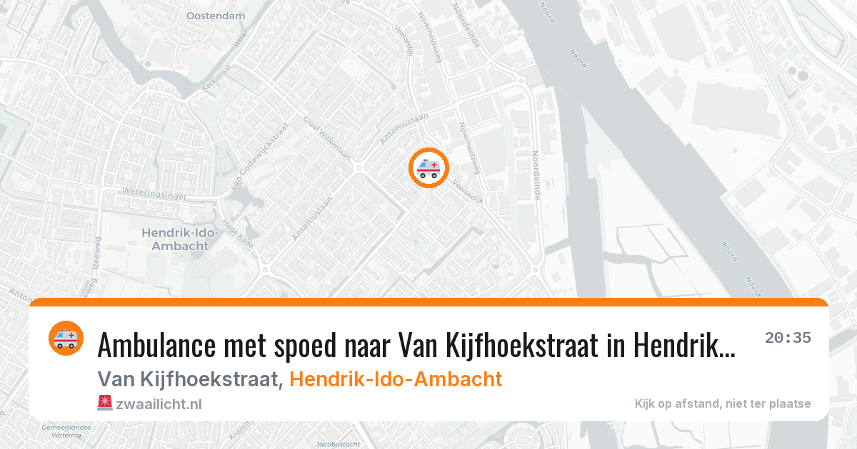 Ambulance met spoed naar Van Kijfhoekstraat in Hendrik-Ido-Ambacht — 3 aug 2026