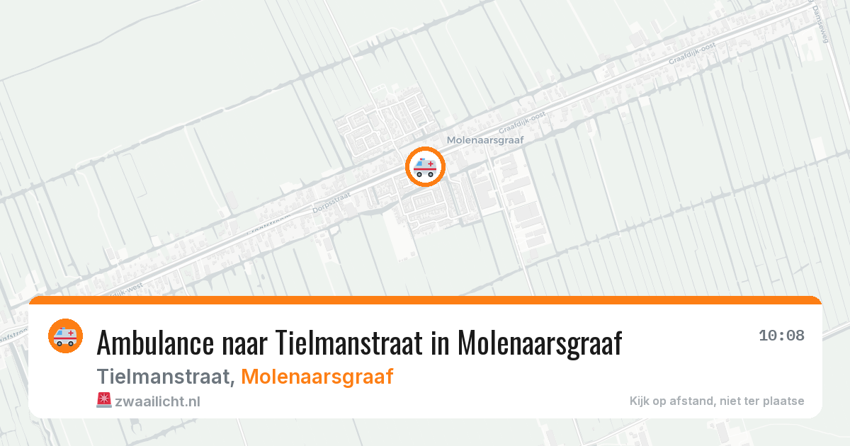 Ambulance naar Tielmanstraat in Molenaarsgraaf — 25 apr 2026