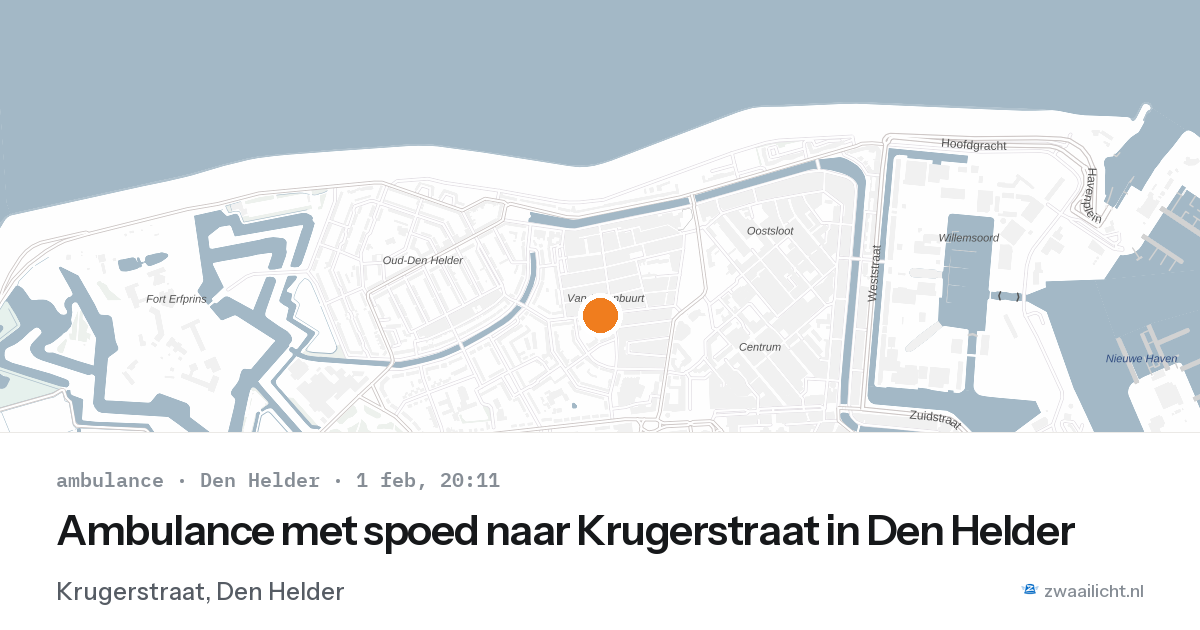 Ambulance met spoed naar Krugerstraat in Den Helder — 1 feb 2026