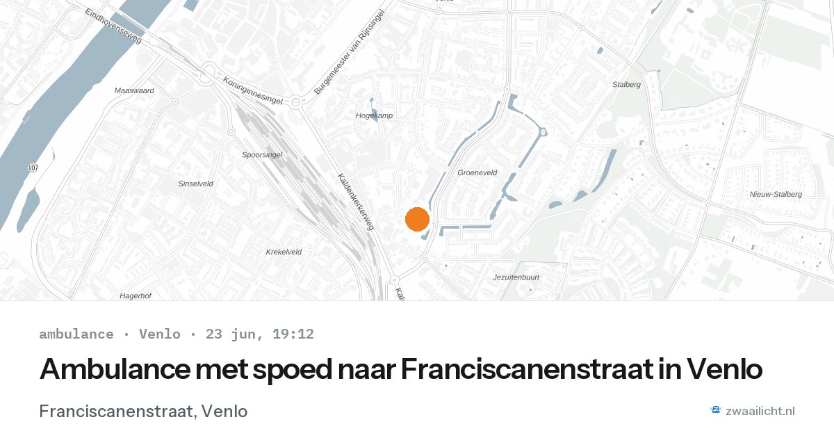 Ambulance met spoed naar Franciscanenstraat in Venlo — 23 jun 2026