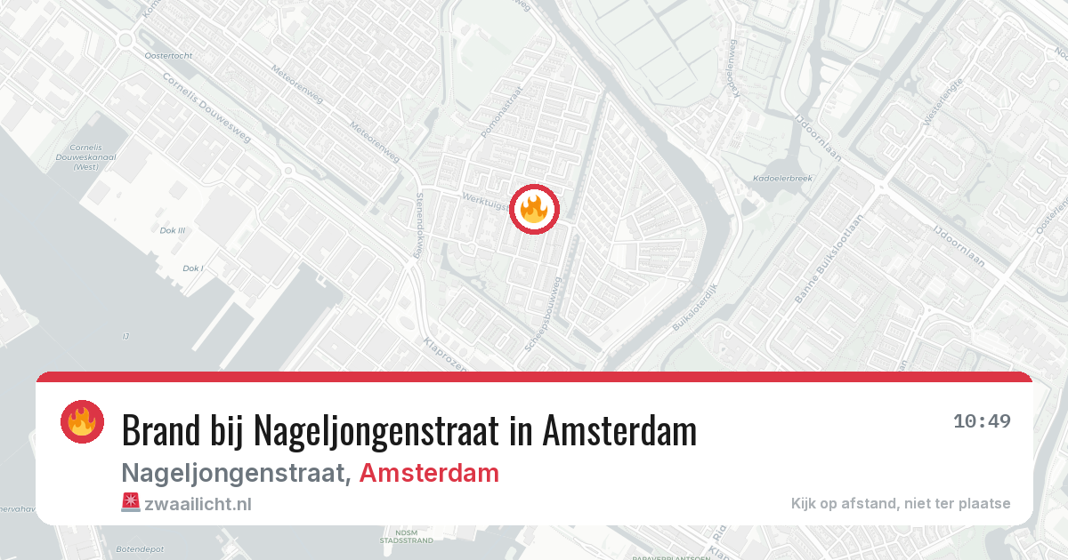 Brand bij Nageljongenstraat in Amsterdam — 10 jul 2026