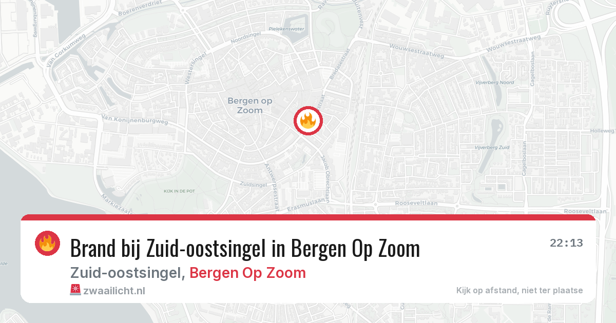 Brand bij Zuid-oostsingel in Bergen Op Zoom — 25 apr 2026
