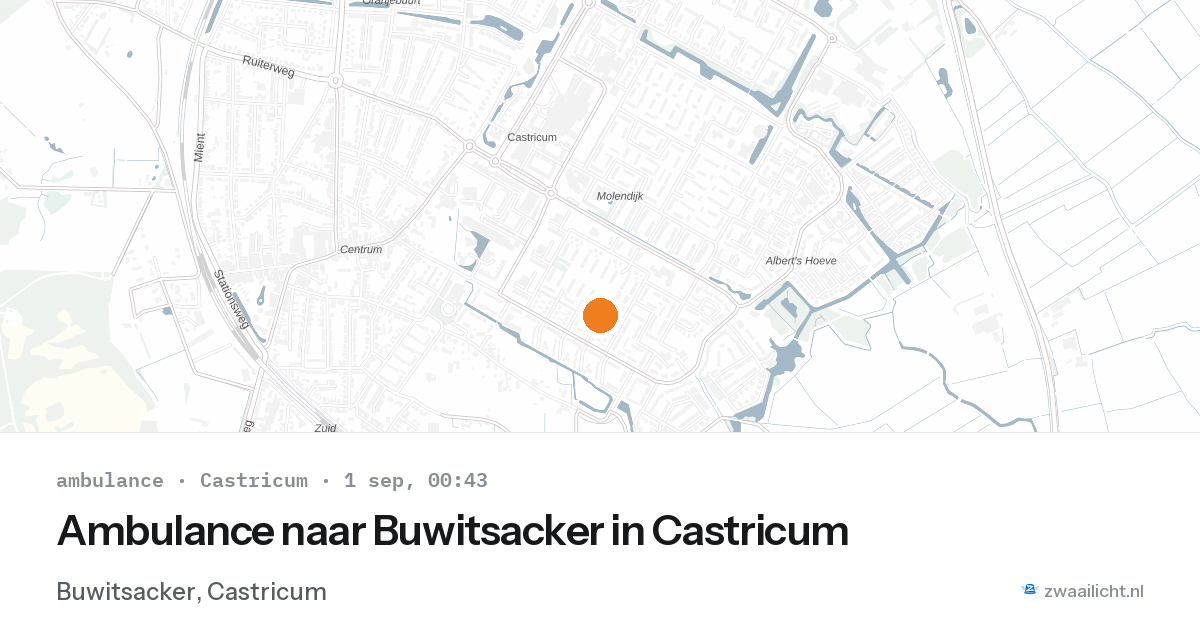 Ambulance naar Buwitsacker in Castricum — 31 aug 2026