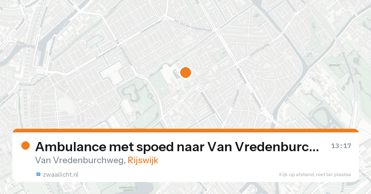 Ambulance met spoed naar Van Vredenburchweg in Rijswijk — 11 mei 2026