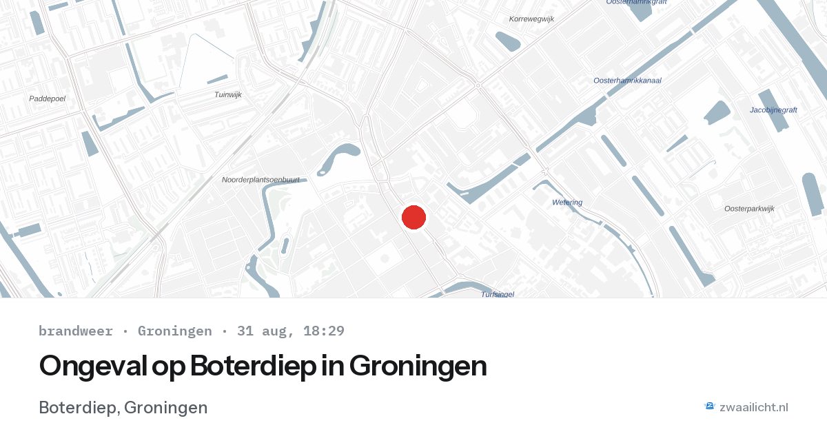 Ongeval op Boterdiep in Groningen — 31 aug 2026