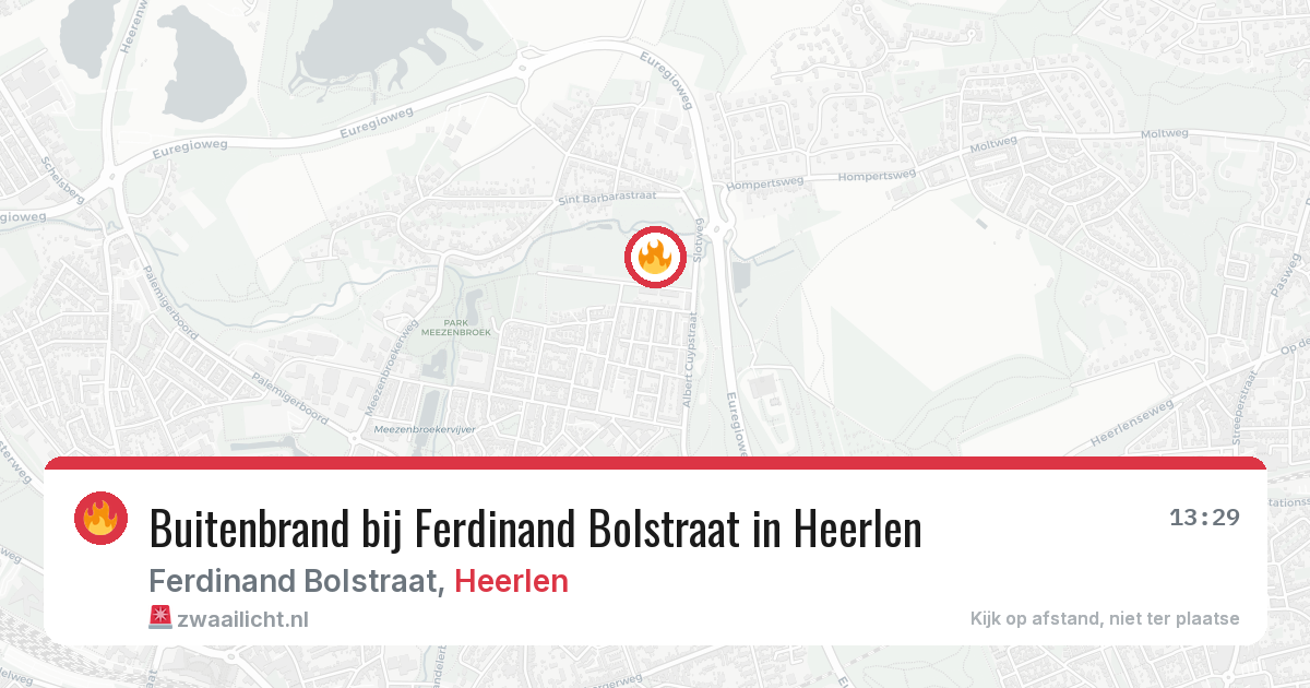 Buitenbrand bij Ferdinand Bolstraat in Heerlen — 29 apr 2026