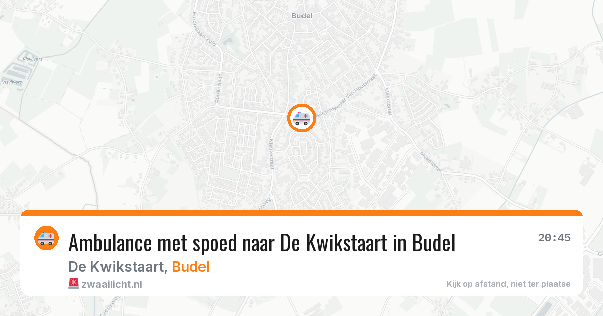 Ambulance met spoed naar De Kwikstaart in Budel — 24 jun 2026