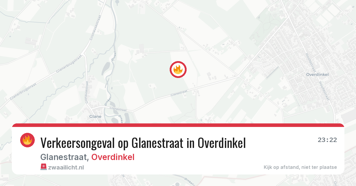 Verkeersongeval op Glanestraat in Overdinkel — 9 aug 2026