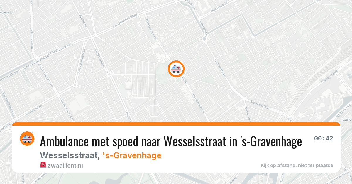 Ambulance met spoed naar Wesselsstraat in 's-Gravenhage — 20 mei 2026